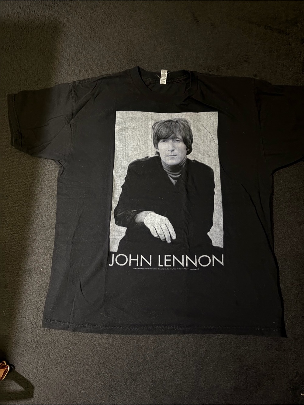 Black Graphic Band T-Shirt with Front Portrait